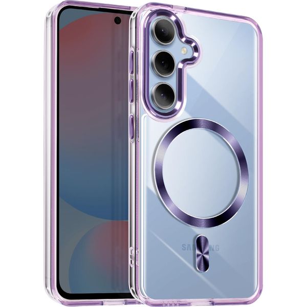 Avizar, Custodia Magsafe Per Samsung Galaxy S24 / S25 Colore Cristallo, Viola-image