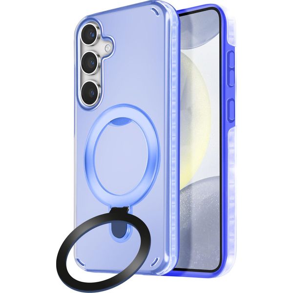 Avizar, Custodia Magsafe Per Samsung Galaxy S24 / S25 Antiurto Con Supporto Pieghevole, Blu-image