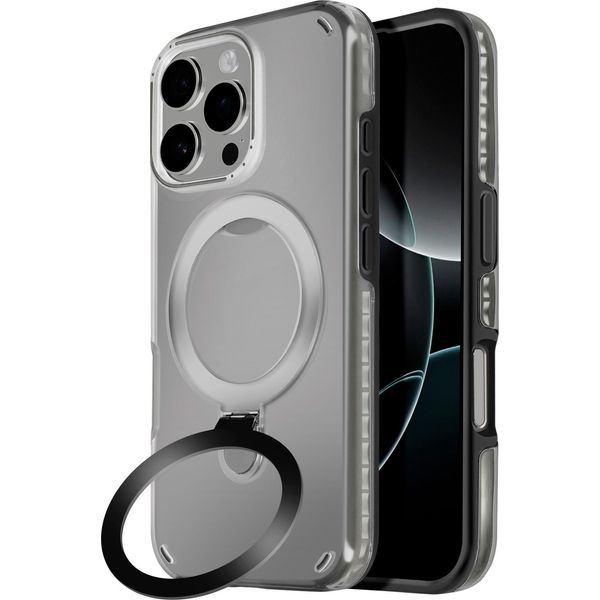 Avizar, Custodia Magsafe Per Apple Iphone 16 Pro Max Antiurto Con Supporto Pieghevole, Nero-image