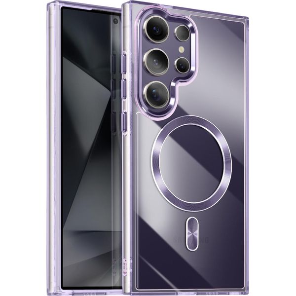 Avizar, Custodia Magsafe Per Samsung Galaxy S24 Ultra Cristal Colour, Viola-image