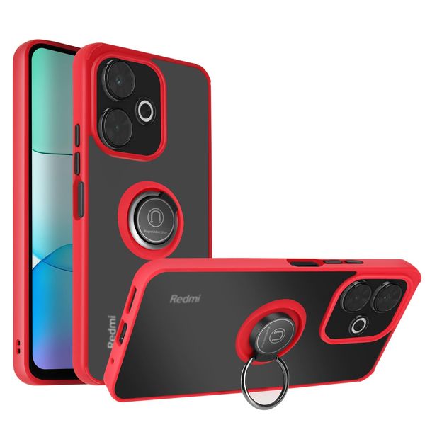 Avizar, Custodia Per Cellulare Con Supporto Ad Anello Xiaomi Redmi 13, Rosso-image