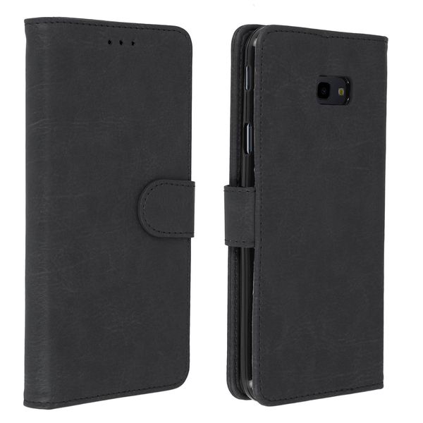 Avizar, Flip Cover Portafoglio, Custodia In Ecopelle Per Samsung Galaxy J4 Plus, Nero-image
