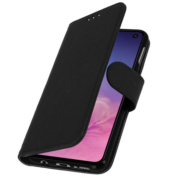 Avizar, Flip Cover Portafoglio, Custodia Flip In Pelle Finta Per Samsung Galaxy S10E, Nero-image