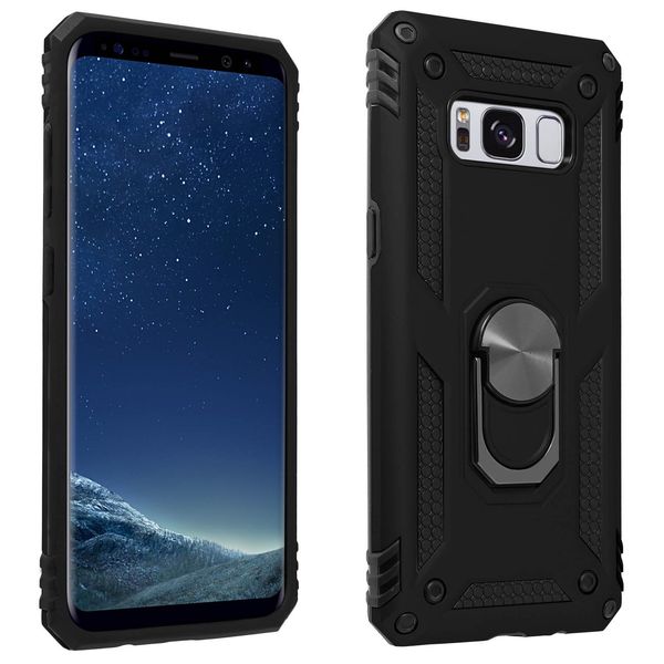 Avizar, Custodia Ibrida Per Cellulare Con Supporto Ad Anello Per Samsung Galaxy S8, Nero-image