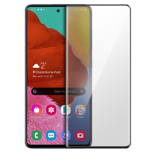 Protezione Dello Schermo In Vetro Premium Per Samsung Galaxy A51 - Bordo Nero-image