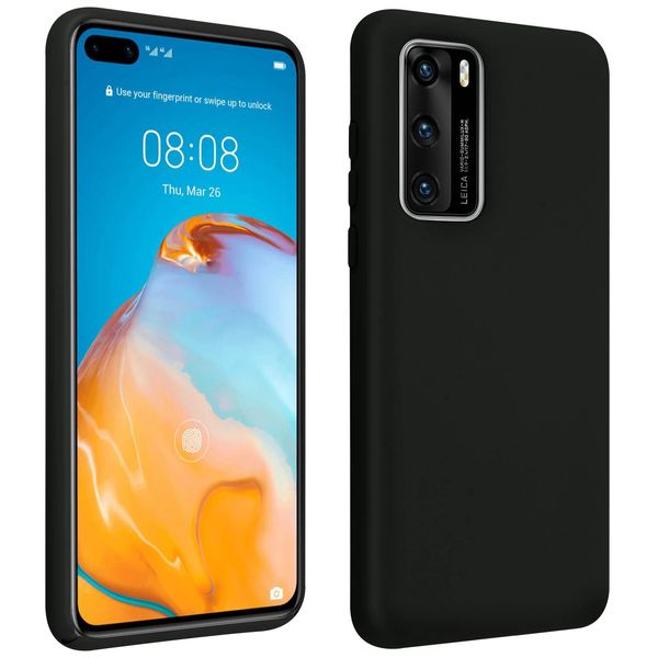 Custodia Per Cellulare In Silicone Semirigido Huawei P40, Soft Touch - Nero-image