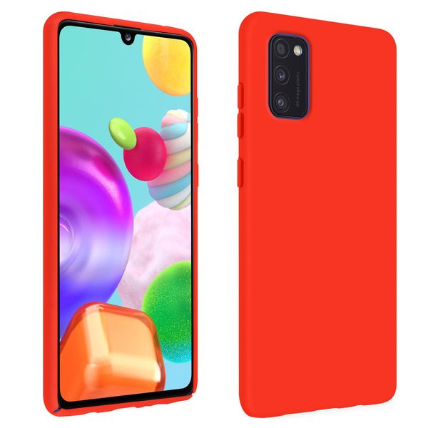 Custodia Semirigida In Silicone Per Cellulare Samsung Galaxy A41, Soft Touch - Rosso-image