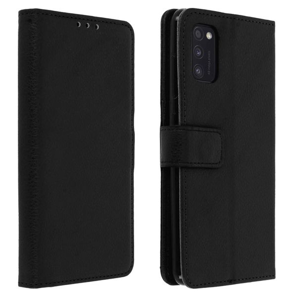 Avizar, Samsung Galaxy A41 Flip Cover Con Slot Per Schede E Funzione Stand, Nero-image