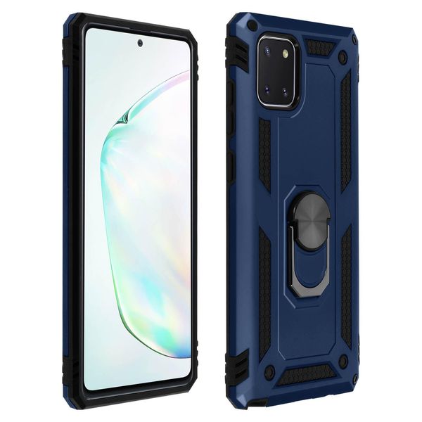 Avizar, Custodia Ibrida Per Cellulare Con Supporto Ad Anello Per Samsung Galaxy Note 10 Lite, Blu Scuro-image