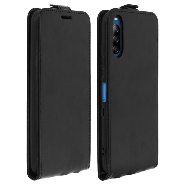 Avizar, Custodia Verticale A Ribalta Per Sony Xperia L4, Con Portacarte, Nero-image
