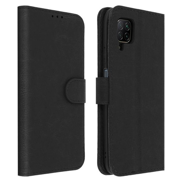 Avizar, Flip Cover Portafoglio, Custodia In Similcuoio Per Huawei P40 Lite, Nero-image