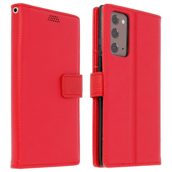 Samsung Galaxy Note 20 Flip Cover Con Slot Per Schede E Funzione Stand - Rosso-image