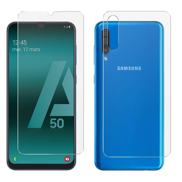 Avizar, Pellicola Protettiva Antibatterica A 360° Per Galaxy A50 / A30S, Trasparente-image