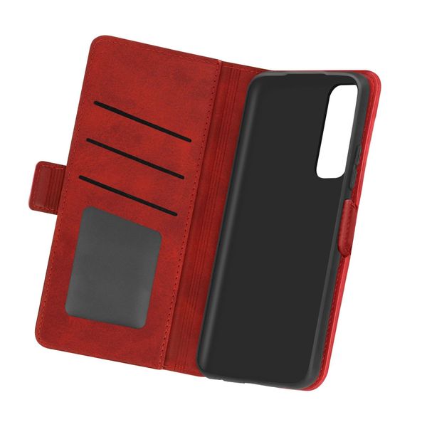 Honor 10X Lite Vintage Flip Cover Con Portafoglio E Funzione Stand - Rosso Vino-image