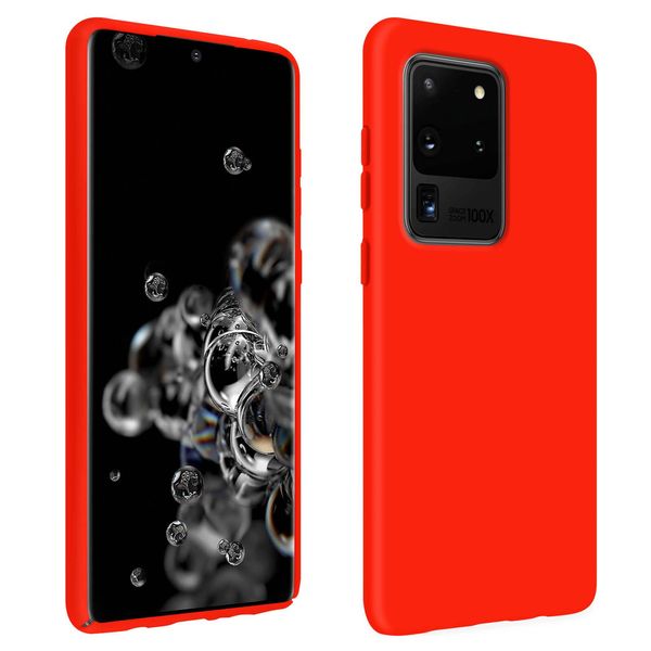 Custodia Semirigida In Silicone Per Cellulare Samsung Galaxy S20 Ultra, Soft Touch - Rosso-image