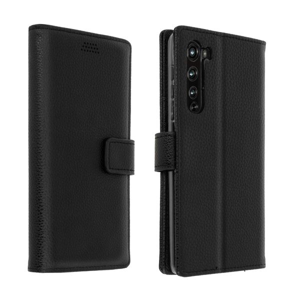 Avizar, Flip Cover Per Motorola Edge Con Slot Per Schede E Funzione Stand, Nero-image
