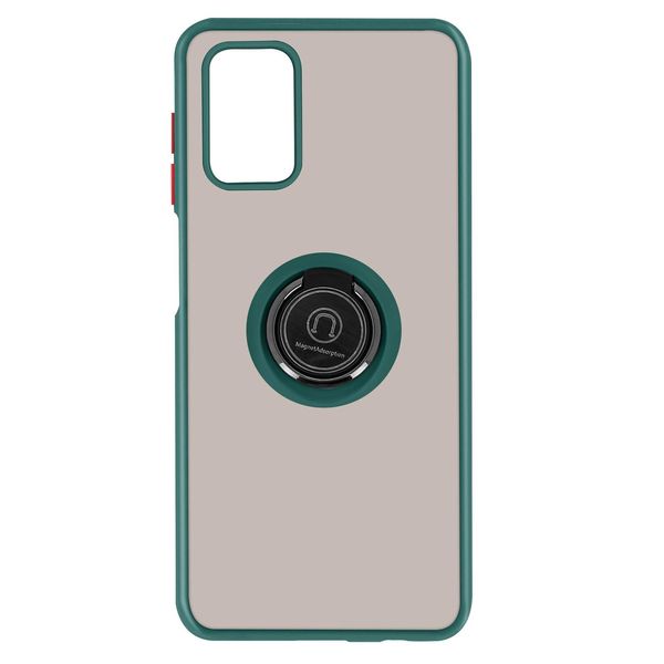 Custodia Ibrida Per Cellulare Con Supporto Ad Anello Per Samsung Galaxy A02S - Verde-image
