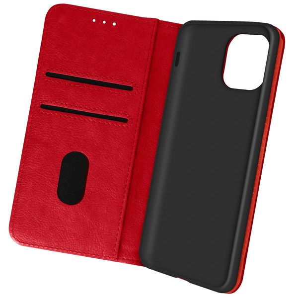Custodia In Pelle Finta Con Funzione Di Supporto Per Apple Iphone 13 Pro - Rosso-image