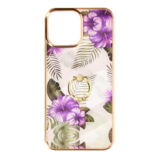 Custodia Per Cellulare Ibrida Con Supporto Ad Anello Per Apple Iphone 12 Pro Max - Fiori-image