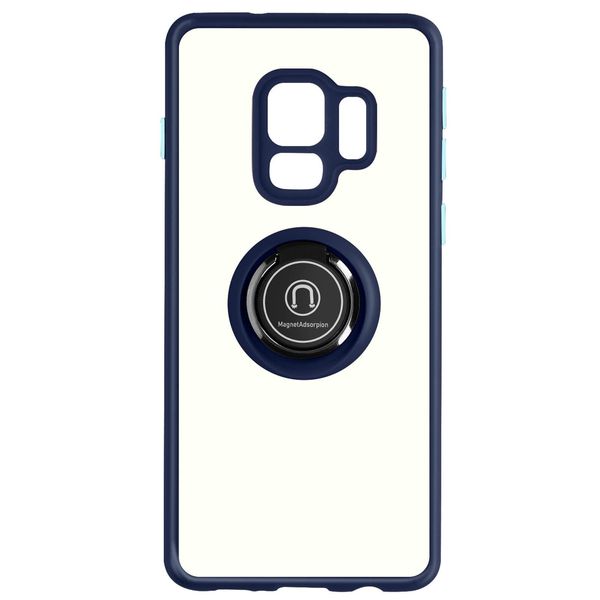 Avizar, Custodia Ibrida Per Cellulare Con Supporto Per Anello Samsung Galaxy S9, Blu-image
