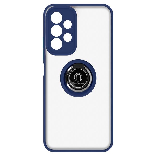 Avizar, Custodia Ibrida Per Cellulare Con Supporto Per Anello Samsung Galaxy A13 4G, Blu-image