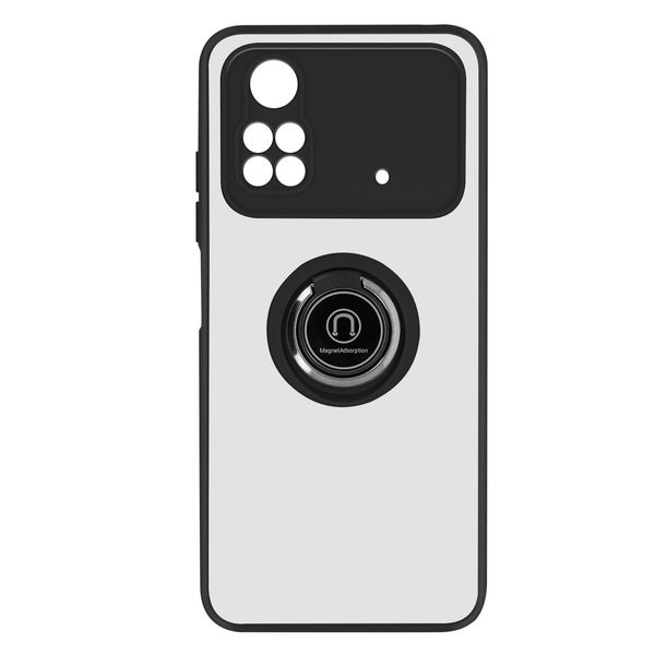 Avizar, Custodia Ibrida Per Cellulare Con Supporto Ad Anello Xiaomi Poco X4 Pro 5G, Nero-image