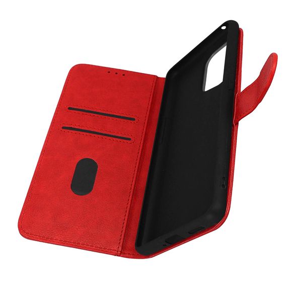 Custodia In Pelle Finta Con Funzione Di Supporto Per Oppo Find X5 - Rosso-image