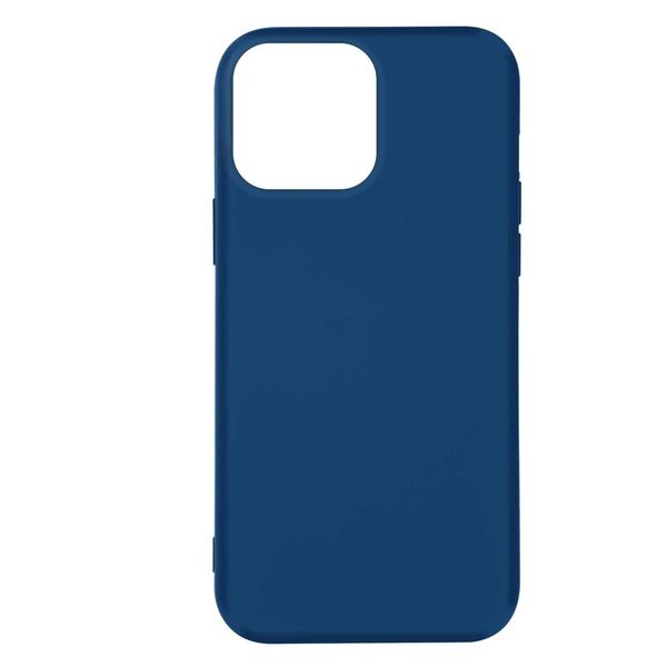 Custodia Semirigida In Silicone Per Apple Iphone 14 Pro, Soft Touch - Blu Scuro-image