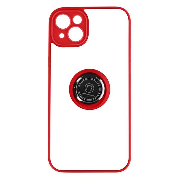 Custodia Ibrida Per Cellulare Con Supporto Ad Anello Per Apple Iphone 14 - Rosso-image