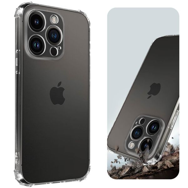 Avizar, Custodia In Silicone Flessibile Per Iphone 14 Pro Di Apple, Antiurto, Trasparente-image