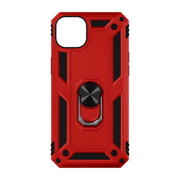 Custodia Ibrida Per Cellulare Con Supporto Ad Anello Per Apple Iphone 14 - Rosso-image