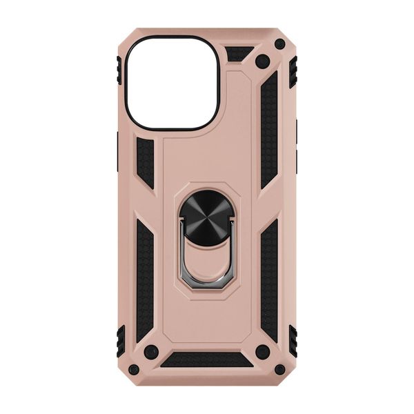 Custodia Ibrida Per Cellulare Con Supporto Ad Anello Per Apple Iphone 15 Pro Max - Oro Rosa-image