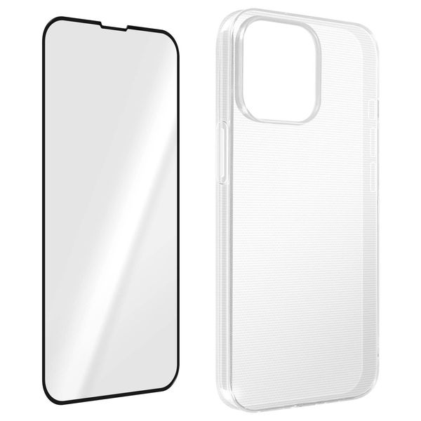 Set Di Protezione A 360° Per Apple Iphone 14 Pro: Custodia + Pellicola - Bordo Nero-image