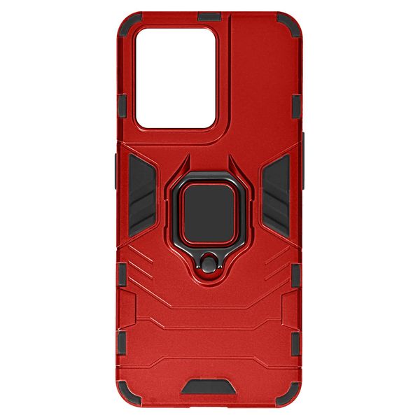Custodia Antiurto Per Cellulare Oppo Reno 8 5G Con Supporto Ad Anello - Rosso-image