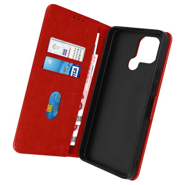 Custodia In Pelle Finta Con Funzione Di Supporto Per Xiaomi Redmi A1 / A2 - Rosso-image