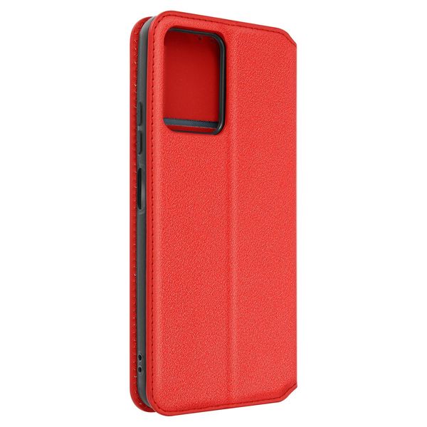 Cover In Pelle Finta Classic Edition Per Xiaomi Redmi Note 12 4G - Rosso-image