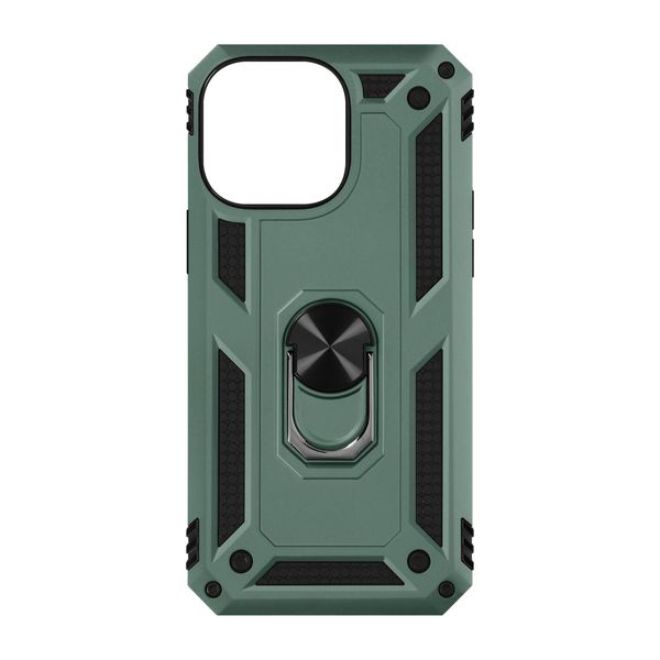 Custodia Ibrida Per Cellulare Con Supporto Ad Anello Per Apple Iphone 15 Pro - Verde-image