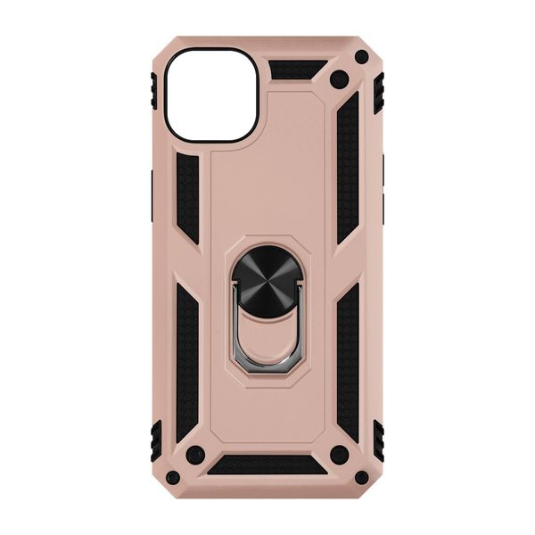 Custodia Ibrida Per Cellulare Con Supporto Ad Anello Per Apple Iphone 15 - Oro Rosa-image