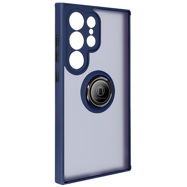 Avizar, Custodia Per Cellulare Con Supporto Per Anello Samsung Galaxy S24 Ultra, Blu Scuro-image