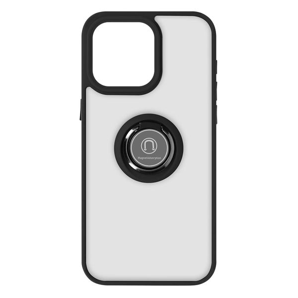 Custodia Ibrida Per Cellulare Con Supporto Ad Anello Apple Iphone 15 Pro - Nero-image
