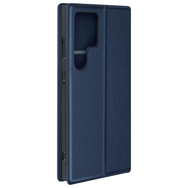 Avizar, Custodia In Pelle Finta Classic Edition Per Samsung Galaxy S24 Ultra, Blu Scuro-image