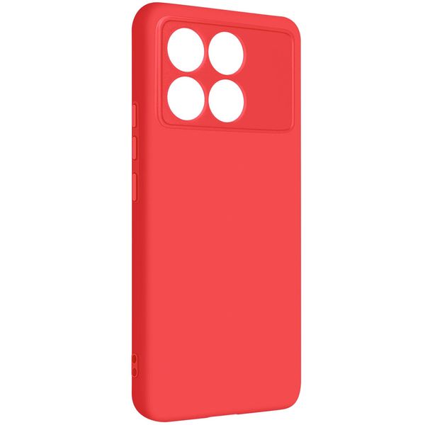 Avizar, Custodia Semirigida In Silicone Per Xiaomi Poco X6 Pro Con Cinturino Da Polso, Rosso-image