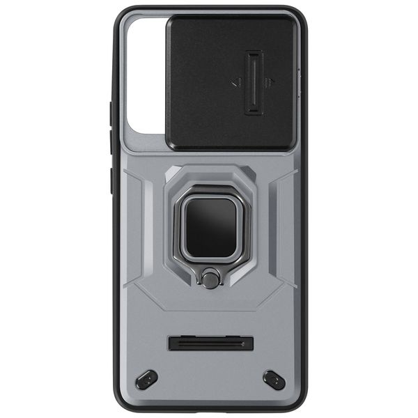 Avizar, Custodia Ad Anello Antiurto Xiaomi 14 Con Copertura Scorrevole Della Fotocamera, Grigio-image