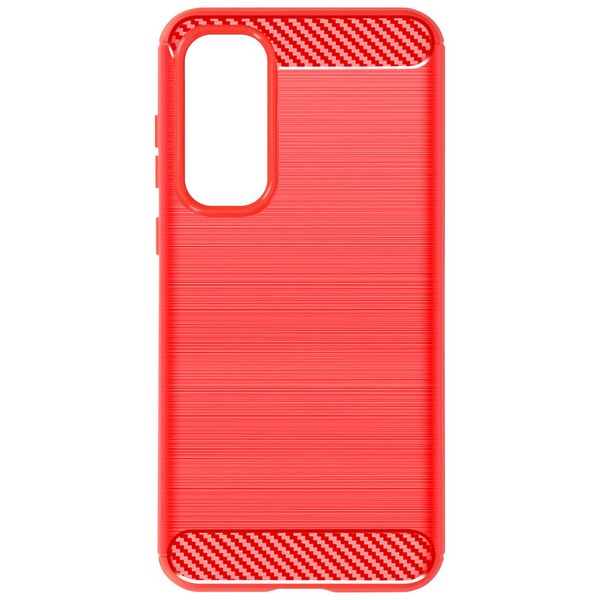 Avizar, Custodia Protettiva Flessibile Per Samsung Galaxy A35 5G, Effetto Carbonio, Rosso-image