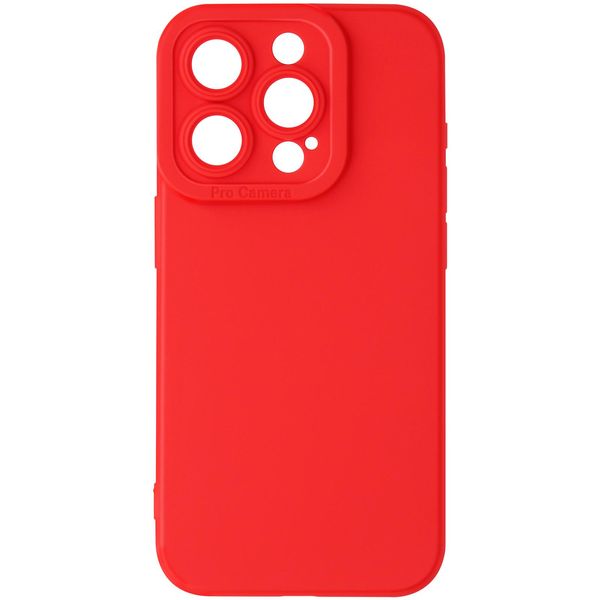 Avizar, Custodia In Silicone Softglow Per Apple Iphone 15 Pro, Fotocamera Protetta, Rosso-image