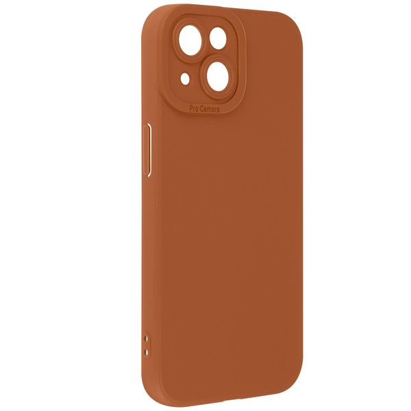 Avizar, Custodia In Silicone Softglow Per Apple Iphone 15, Fotocamera Protetta, Marrone Chiaro-image