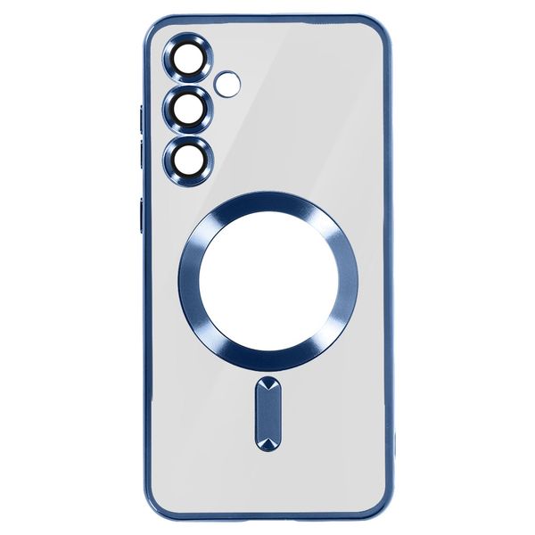 Avizar, Custodia In Silicone Magsafe Per Samsung S24 Plus Con Cornice Cromata, Blu-image