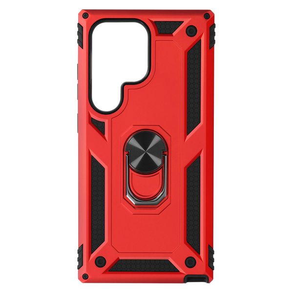 Avizar, Custodia Protettiva Ibrida Per Samsung Galaxy S24 Ultra, Supporto Per Anello, Rosso-image