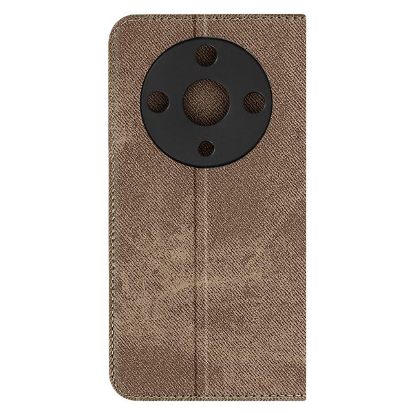 Avizar, Honor Magic 6 Lite 5G Denim Custodia In Ecopelle Con Funzione Stand, Bronzo-image