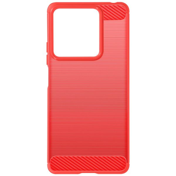 Avizar, Custodia Protettiva Flessibile Per Xiaomi Redmi 13C, Effetto Carbonio, Rosso-image